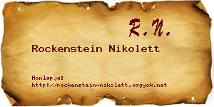 Rockenstein Nikolett névjegykártya